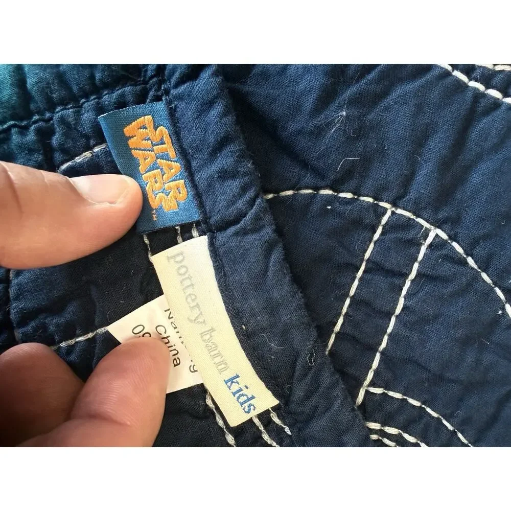 Pottery Barn Kids Star Wars Darth Vader Quilt Navy Blue Full 82x87 PBK